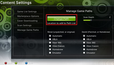 Impostare percorsi dei giochi su Xbox 360 con RGH