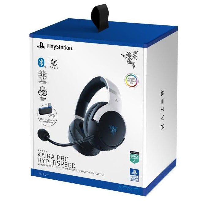 Razer Kaira Hyperspeed Cuffie Sony Ps5 Wireless Playstation 5 Pulse 3D White