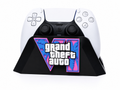Supporto per controller PS5 DualSense a tema GTA VI con logo 3D Grand Theft Auto rosa e azzurro
