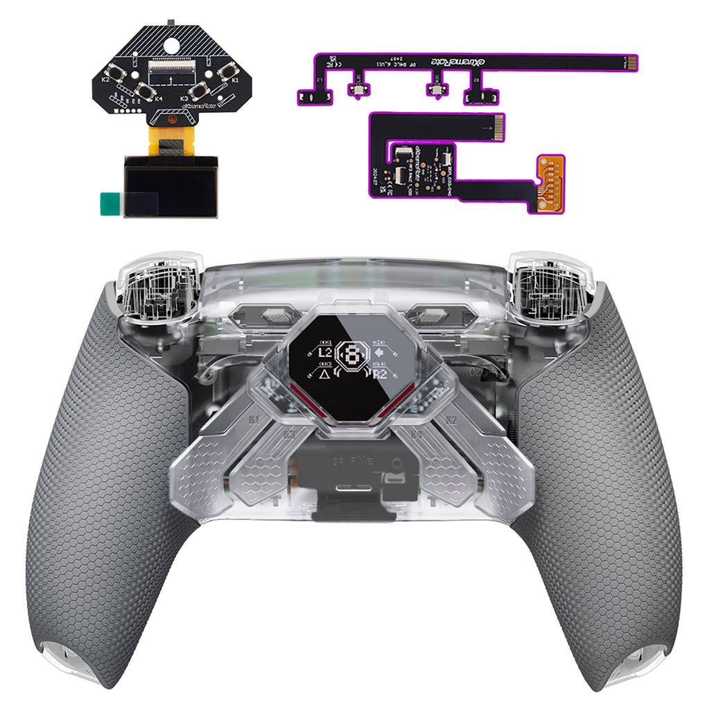Controller PS5 Modificato - eXtremeRate SPARK Trasparente e Grigio