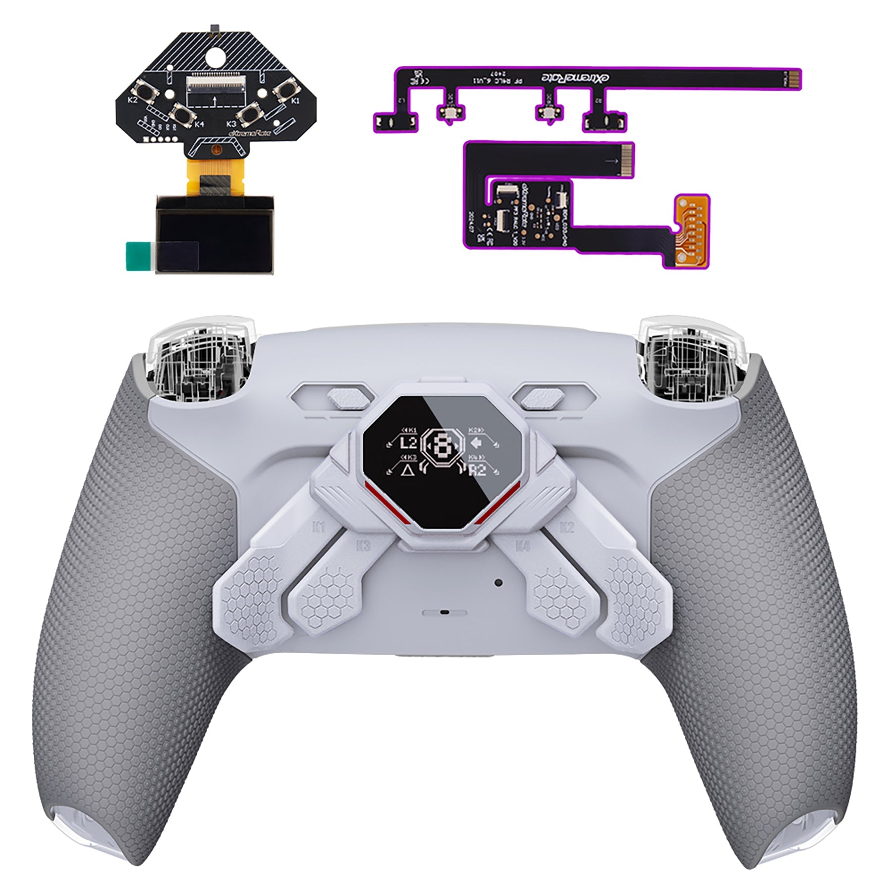 Controller PS5 Modificato - eXtremeRate SPARK Bianco e Grigio