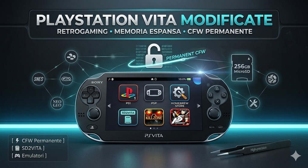 PS Vita con SD2VITA - Adapter microSD integrato su PlayStation Vita modificata